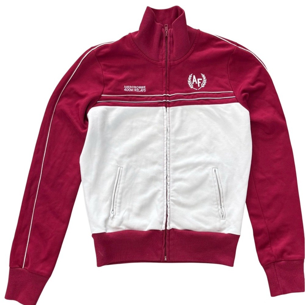 2000s Y2K Vintage Abercrombie Fitch Track Jacket Women Medium 400M Relays
